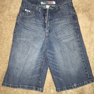 Denim blue jean shorts